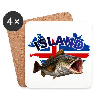 Iceland Cod Fishing - Coasters (set of 4) - white - Front