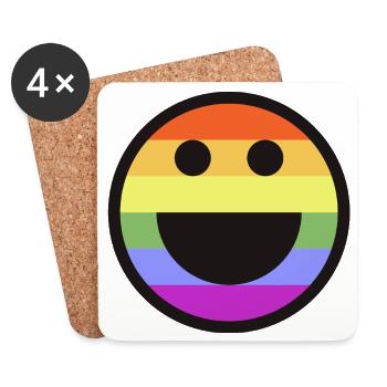 Rainbow LGBTQ Pride - Untersetzer (4er-Set) - Weiß - Vorne