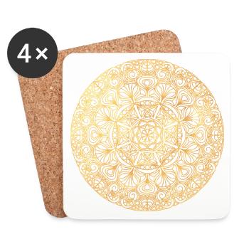 Jugendstil  Mandala - gold - Untersetzer (4er-Set) - Weiß - Vorne