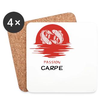 Passion Carp Gift for Fisherman - Coasters (set of 4) - white - Front