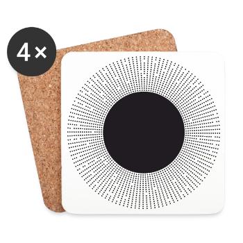 Rayonnement solaire à point radial - Dessous de verre (lot de 4) - blanc - Devant