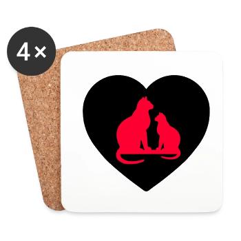 feline - Coasters (set of 4) - white - Front