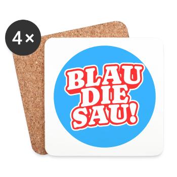 Blau Die Sau Logo - Untersetzer (4er-Set) - Weiß - Vorne