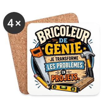 Bricoleur Génie Projets - Dessous de verre (lot de 4) - blanc - Devant