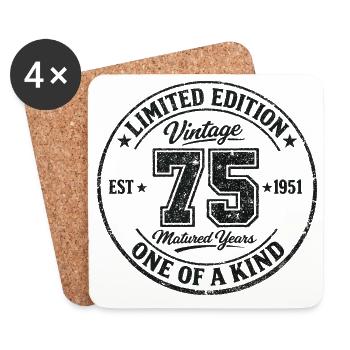 75 Years Vintage 1951 Limited Edition Gift - Coasters (set of 4) - white - Front