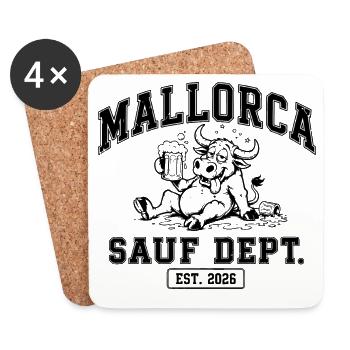 Malle 2026 Sauf Dept. est. 2026 Mallorca - Untersetzer (4er-Set) - Weiß - Vorne
