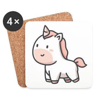 Licorne magique pleine de douceur - Dessous de verre (lot de 4) - blanc - Devant
