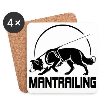 Chien de sport Border Collie Chasseur de Sport Sauvets - Dessous de verre (lot de 4) - blanc - Devant