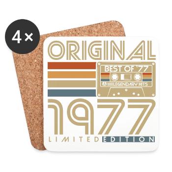 1977 Vintage Vintage Retro Birthday Gift - Coasters (set of 4) - white - Front