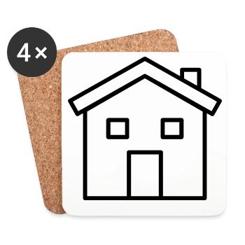 Résumé de la maison - Dessous de verre (lot de 4) - blanc - Devant