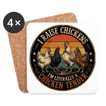 Humour Poules - I'm Literally a Chicken Tender Vin - Coasters (set of 4) - white - Front