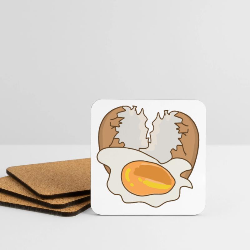 Mirror with eggshell Coasters (set of 4)