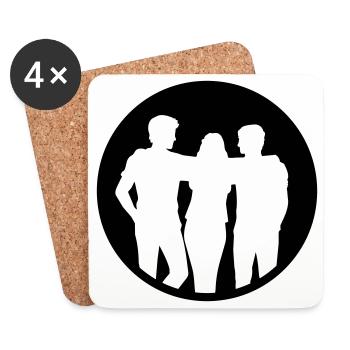 Menschen Gruppe Silhouette Freunde Team Zusammen - Untersetzer (4er-Set) - Weiß - Vorne