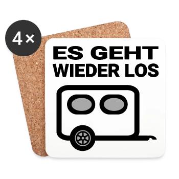 Camping - Untersetzer (4er-Set) - Weiß - Vorne