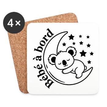Baby Koala Car Sticker on Board - Coasters (set of 4) - white - Front