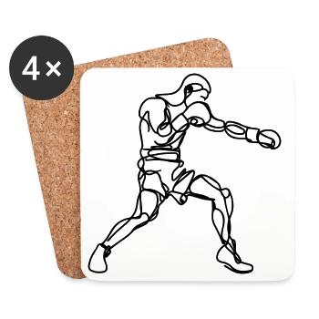 Boxing Graphics - Coasters (set of 4) - white - Front