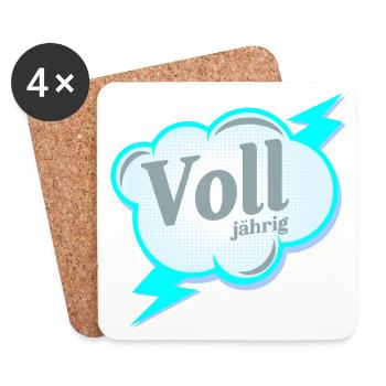 Volljährigkeit - 18. Geburtstag - Untersetzer (4er-Set) - Weiß - Vorne