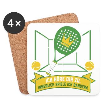 Innerlich immer Bandera — Padel 2026 - Untersetzer (4er-Set) - Weiß - Vorne