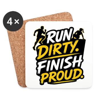 Run Dirty Finish Proud OCR Runner Design - Coasters (set of 4) - white - Front