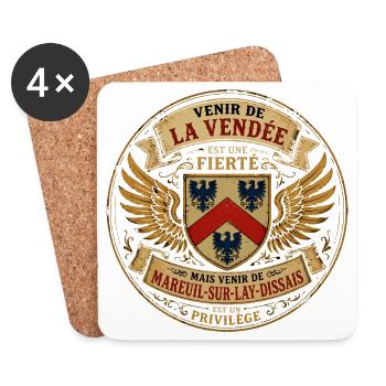 Fierté Vendée - Mareuil-sur-Lay-Dissais Privilège  - Dessous de verre (lot de 4) - blanc - Devant
