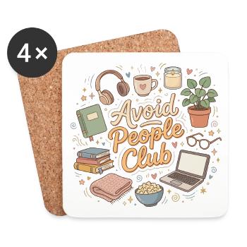 Introverted humor: Calm instead of people - Coasters (set of 4) - white - Front