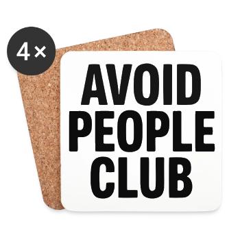 Introverted Humor People Avoid - Coasters (set of 4) - white - Front