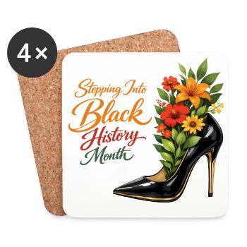 Stepping Into Black History Month High Heel Flowers - Coasters (set of 4) - white - Front