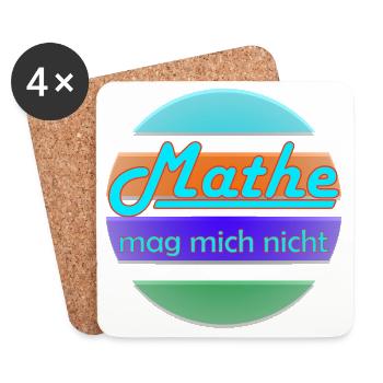Mathe mag mich nicht Neon Banner - Untersetzer (4er-Set) - Weiß - Vorne