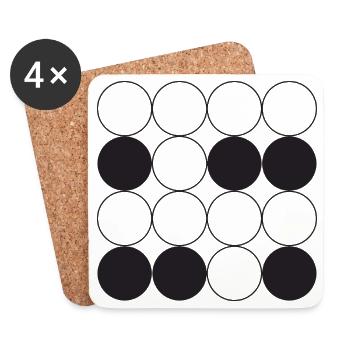 Kreisgitter-Design - Untersetzer (4er-Set) - Weiß - Vorne