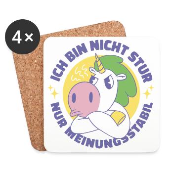 Einhorn Stur HP - Untersetzer (4er-Set) - Weiß - Vorne
