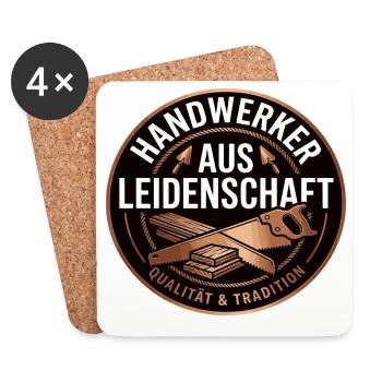 Handwerker Leidenschaft Qualität Tradition - Untersetzer (4er-Set) - Weiß - Vorne