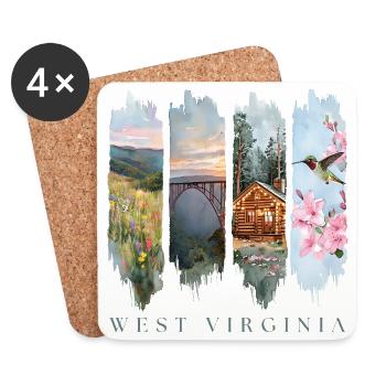 West Virginia Travel – Wild & Wonderful Hills - Untersetzer (4er-Set) - Weiß - Vorne