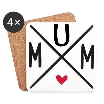mum - Coasters (set of 4) - white - Front
