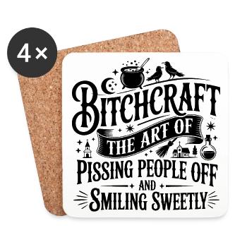Bitchcraft Design: The Art of Pissing People Off - Untersetzer (4er-Set) - Weiß - Vorne
