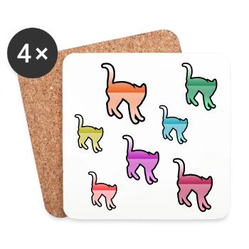 feline - Coasters (set of 4) - white - Front