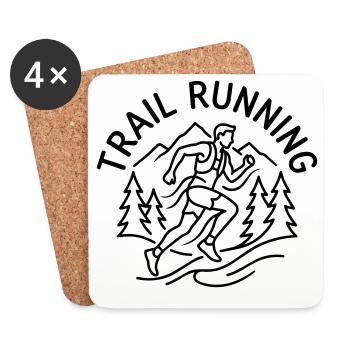 Trailrunning - Untersetzer (4er-Set) - Weiß - Vorne