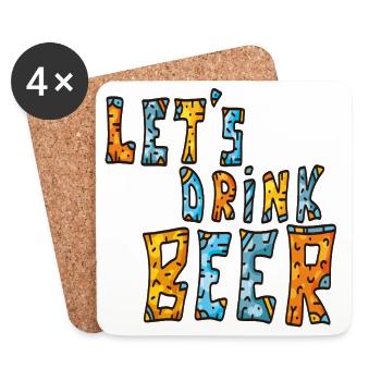 Let's drink beer - Coasters (set of 4) - white - Front