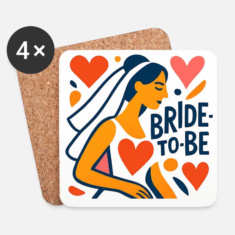Bride to be - Untersetzer (4er-Set) - Weiß