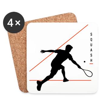 Squash Silhouette mit Neonlinien - Untersetzer (4er-Set) - Weiß - Vorne