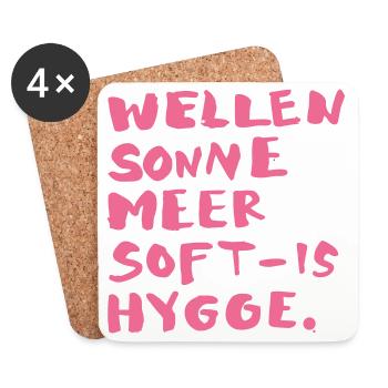 hygge words pink - Untersetzer (4er-Set) - Weiß - Vorne