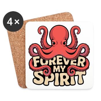Forever My Spirit Octopus - Coasters (set of 4) - white - Front