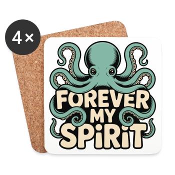 Oktopus für immer mein Spirit - Dessous de verre (lot de 4) - blanc - Devant