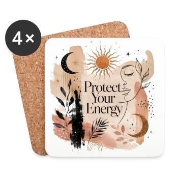 Schütze Deine Energie – Boho Himmelskunst - Untersetzer (4er-Set) - Weiß - Vorne