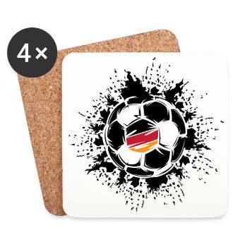 Ball Explosion Fußballteam Deutschland - Untersetzer (4er-Set) - Weiß - Vorne