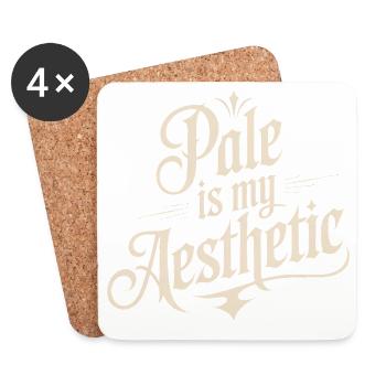 Pale Is My Aesthetic Typography - Coasters (set of 4) - white - Front