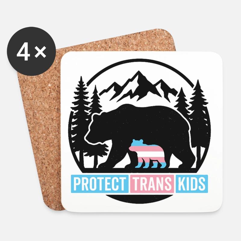 Pride Month LGBT – Schütze trans Kinder - Untersetzer (4er-Set) - Weiß