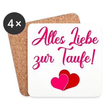 Taufsprüche Taufe Baby - Untersetzer (4er-Set) - Weiß - Vorne