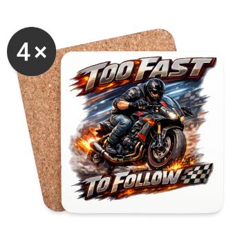 Trop rapide pour suivre Moto - Dessous de verre (lot de 4) - blanc - Devant