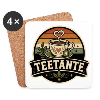 Tea Aunt Retro - Coasters (set of 4) - white - Front