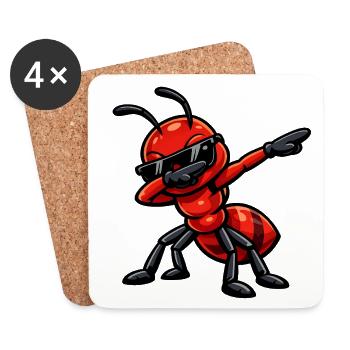 Dabbing ant - Coasters (set of 4) - white - Front